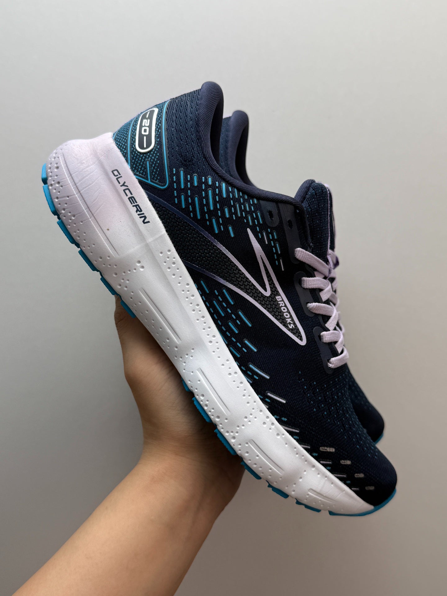 Brooks Women's Glycerin 20 Neutral Road Running Shoes (Peacoat/Ocean/Pastel Lilac)
