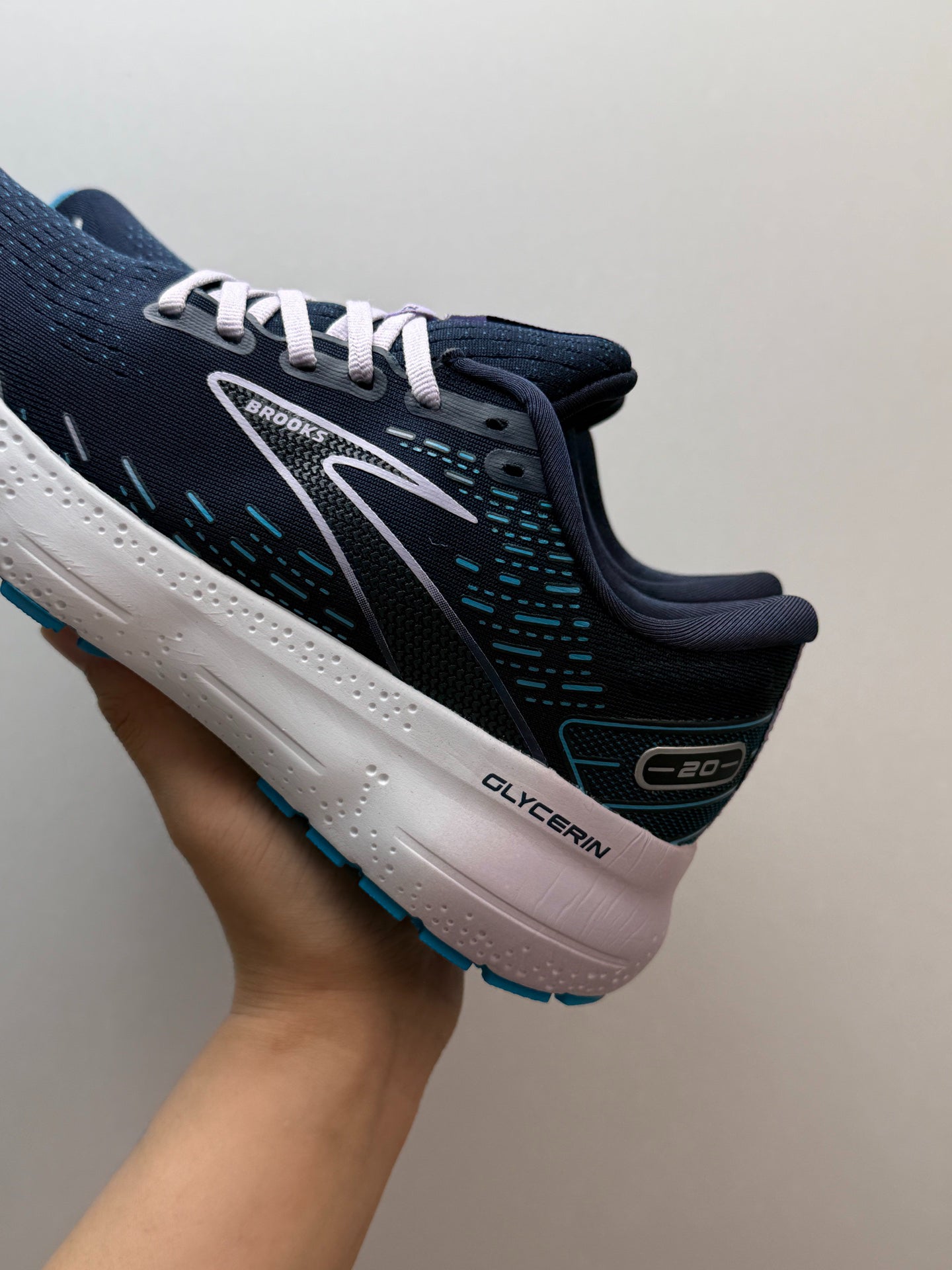 Brooks Women's Glycerin 20 Neutral Road Running Shoes (Peacoat/Ocean/Pastel Lilac)