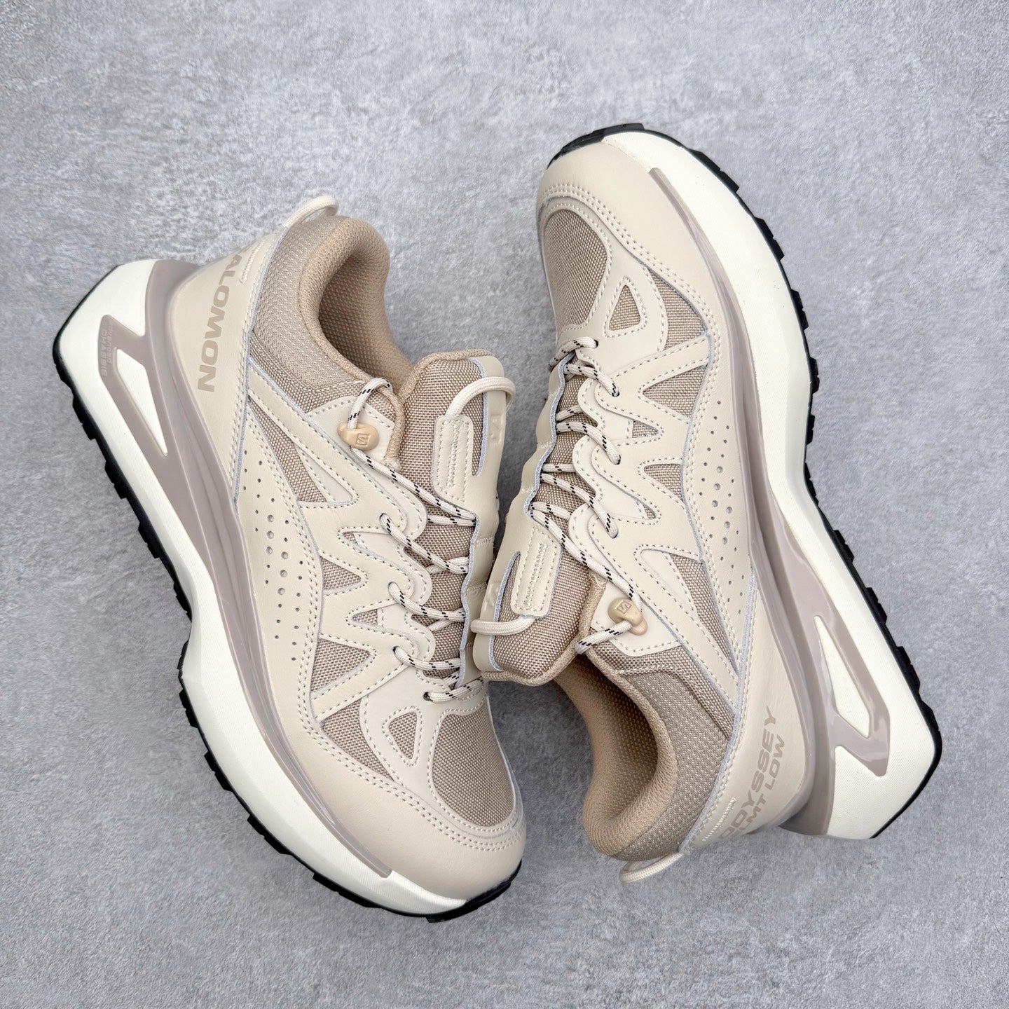 Salomon Odyssey Elmt Low Beige Vanilla Men Women Chunky Shoes