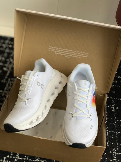 Cloudtilt Cushioned Running Sneakers White Rainbow Gradient Breathable Mesh Sport Shoes Unisex