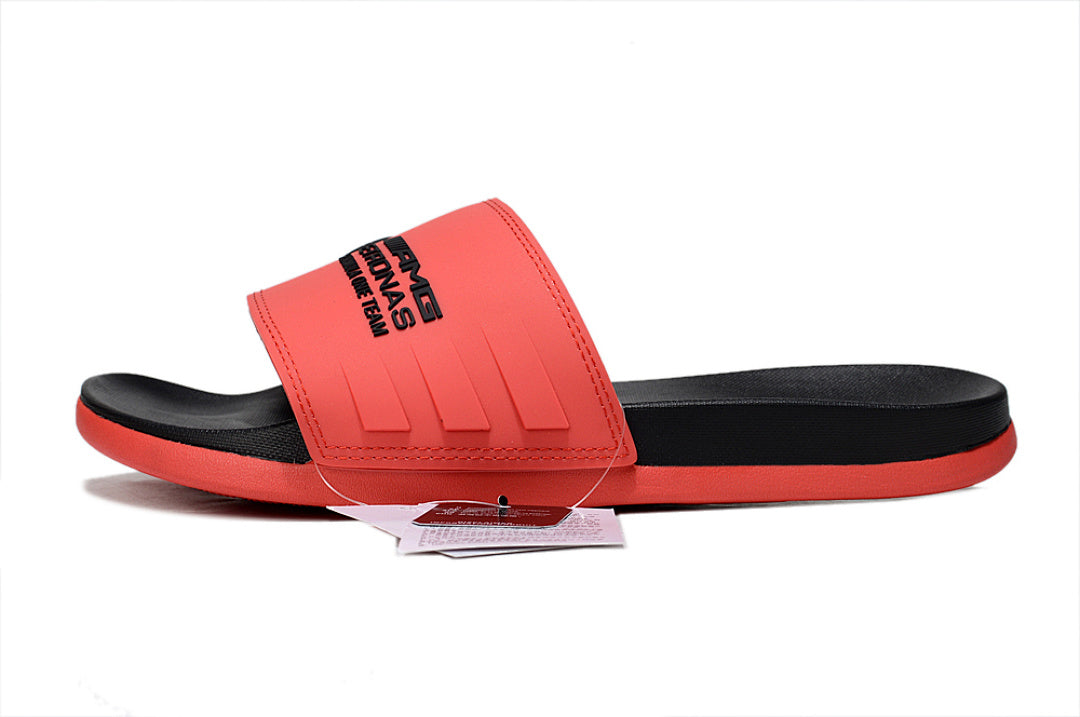 Adidas x Mercedes AMG Petronas F1 Adilette Slides Red Black Custom-Edition