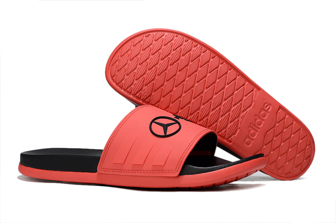 Adidas x Mercedes AMG Petronas F1 Adilette Slides Red Black Custom-Edition