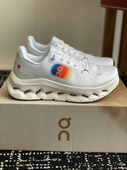 Cloudtilt Cushioned Running Sneakers White Rainbow Gradient Breathable Mesh Sport Shoes Unisex