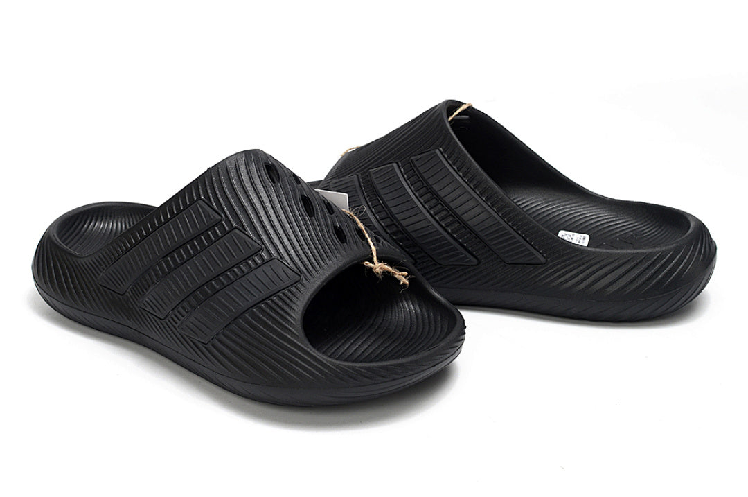 Adidas Purechill All-Black Open-Toe Recovery Slides IF6765