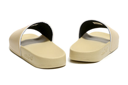 Adidas Originals Adilette Sand Beige/Red/Gold Trefoil Slide Sandals GX6970