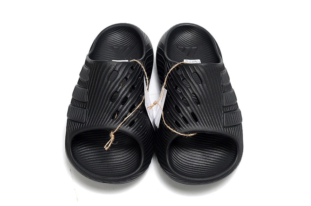 Adidas Purechill All-Black Open-Toe Recovery Slides IF6765
