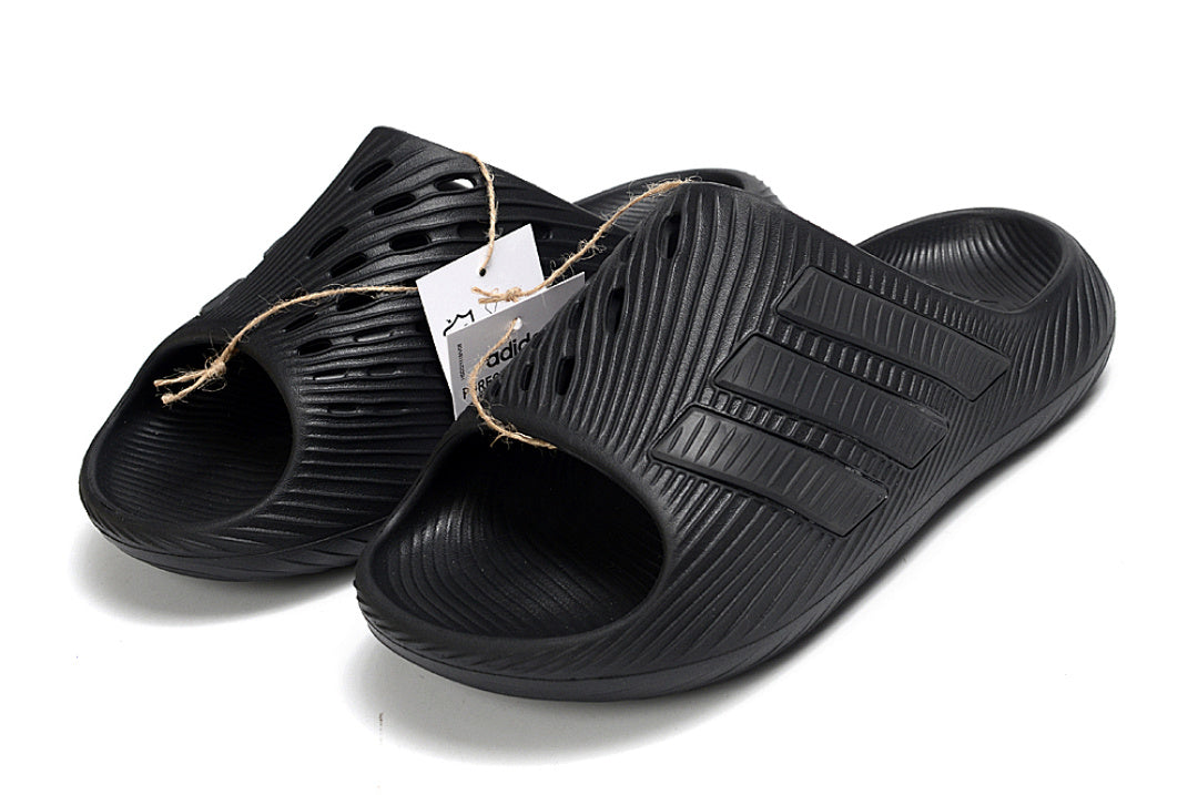 Adidas Purechill All-Black Open-Toe Recovery Slides IF6765