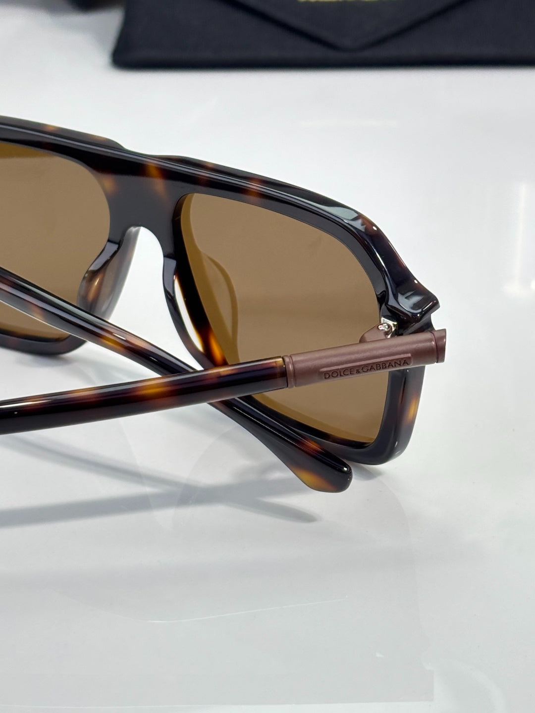 Dolce & Gabbana Tortoiseshell Aviator Sunglasses with Brown Lenses