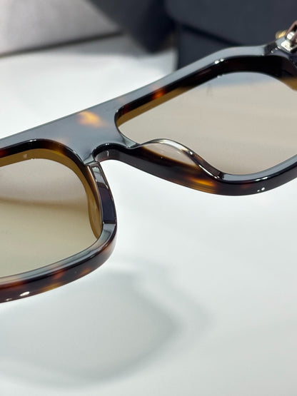 Dolce & Gabbana Tortoiseshell Aviator Sunglasses with Brown Lenses