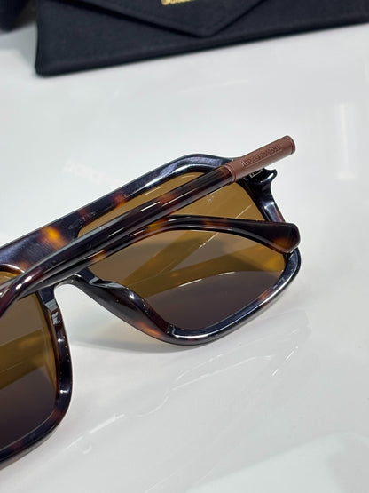 Dolce & Gabbana Tortoiseshell Aviator Sunglasses with Brown Lenses