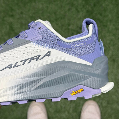 Altra Olympus 6 White Lavender Grey Zero Drop Breathable Trail Running Sneakers