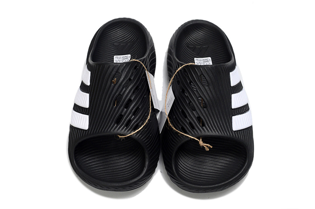 Adidas Purechill Core Black White Open-Toe Recovery Slides KI0064