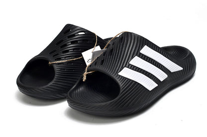 Adidas Purechill Core Black White Open-Toe Recovery Slides KI0064