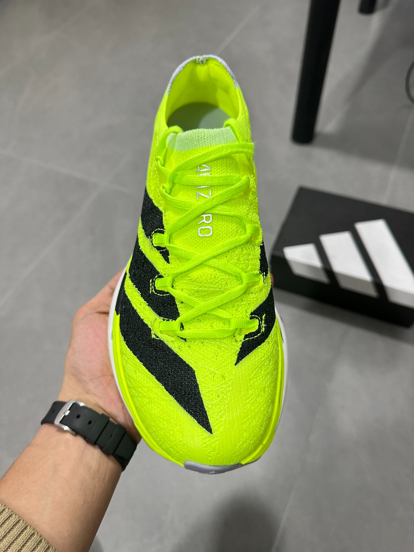 Adidas ADIZERO ADIOS PRO 4 (Solar Yellow / Black colorway)