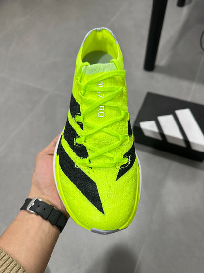 Adidas ADIZERO ADIOS PRO 4 (Solar Yellow / Black colorway)