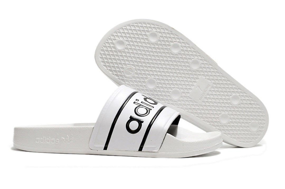 Adidas Originals Adilette White/Black Logo Slide Sandals GX6967