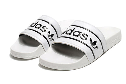 Adidas Originals Adilette White/Black Logo Slide Sandals GX6967