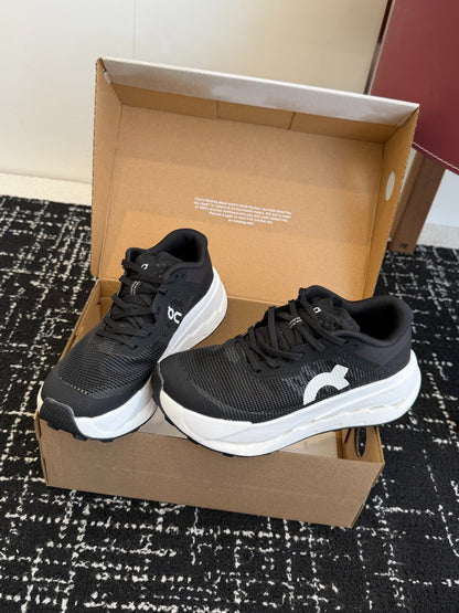 Cloudmonster Black White Contrast Cushioned Running Shoes Unisex Monster Chunky Sole Athletic Trainers