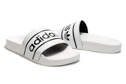 Adidas Originals Adilette White/Black Logo Slide Sandals GX6967