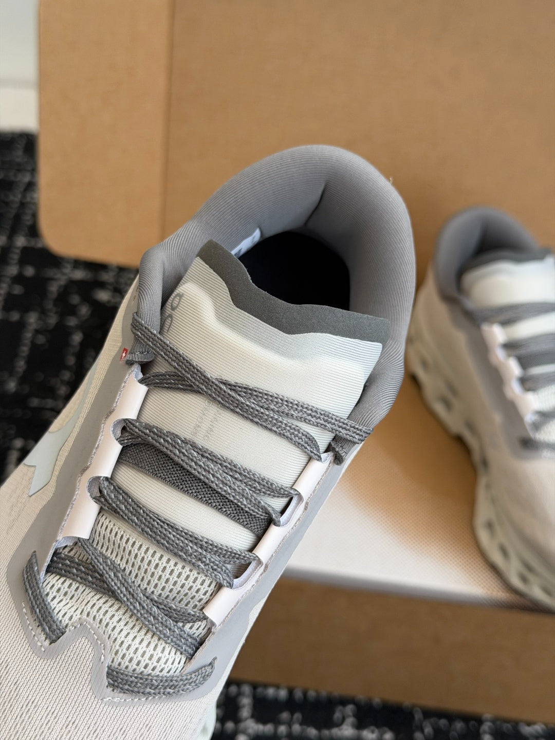 On Cloudmonster 3 Cushioned Road Running Sneakers Grey White