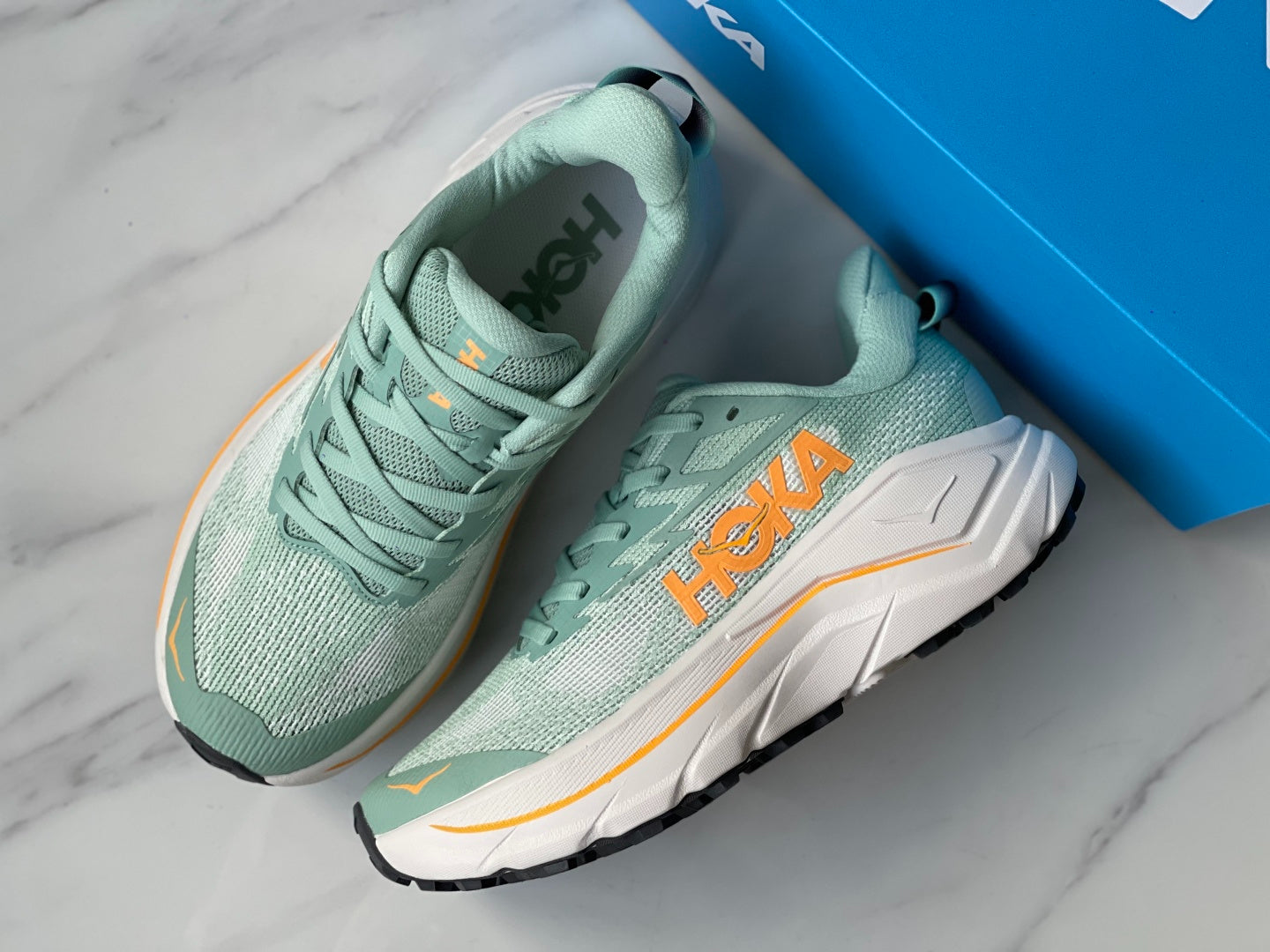 HOKA Challenger 8 Lake Blue | Orange