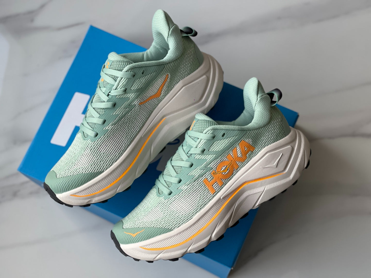 HOKA Challenger 8 Lake Blue | Orange