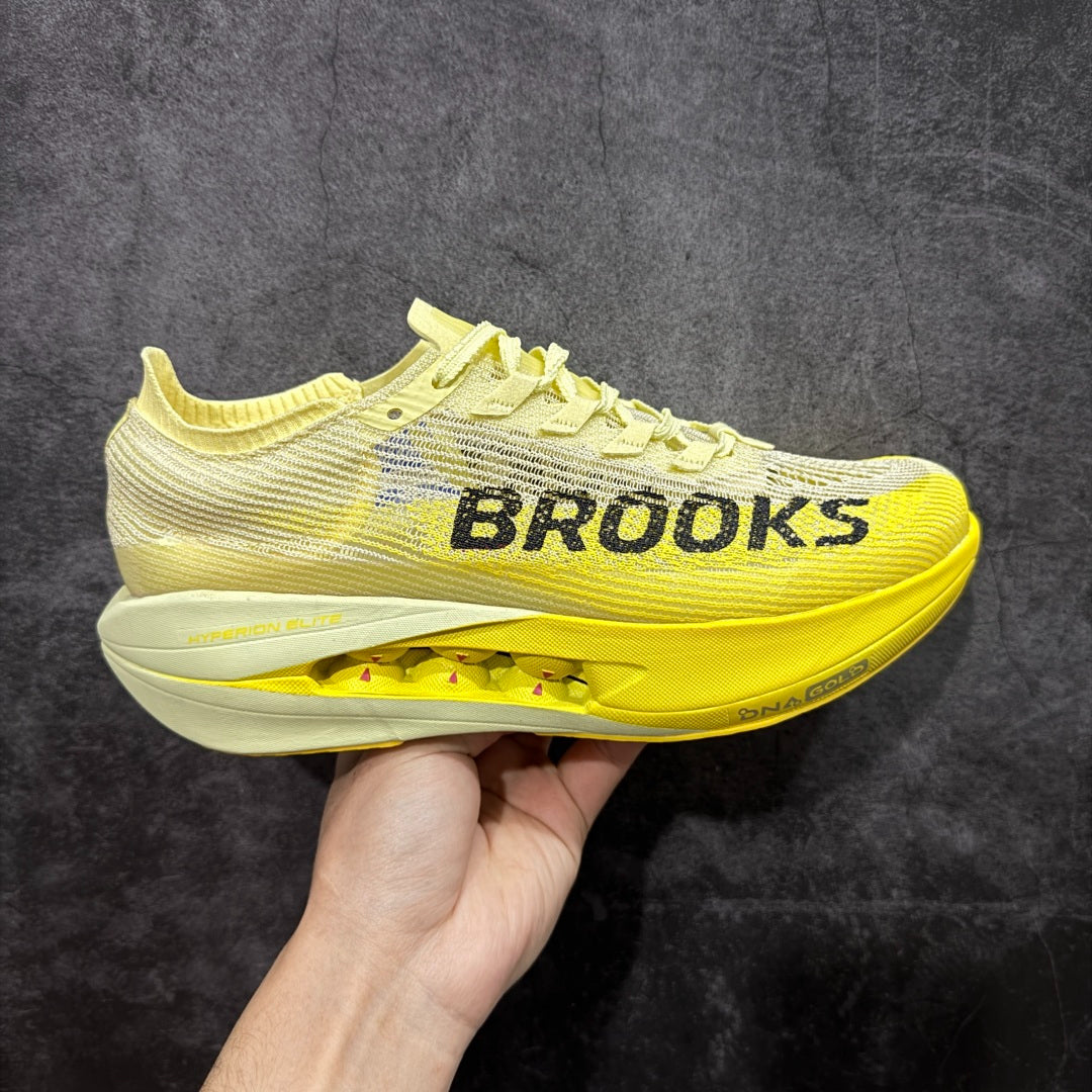 Brooks Unisex Hyperion Elite 5 Carbon-Plated Racing Shoes (Luminary/Yellow/Gray)