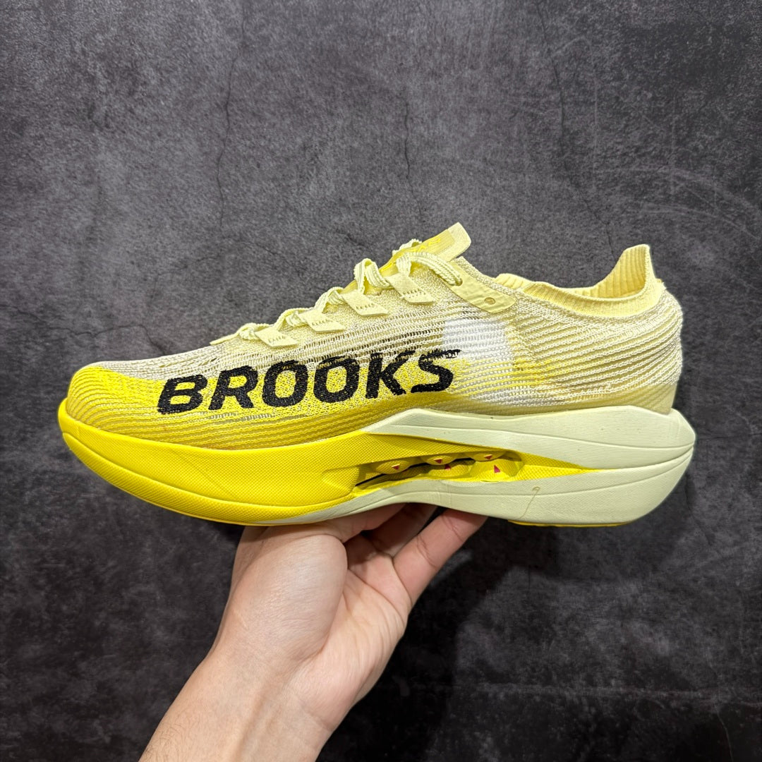 Brooks Unisex Hyperion Elite 5 Carbon-Plated Racing Shoes (Luminary/Yellow/Gray)