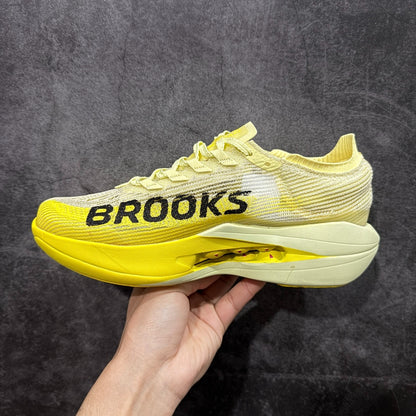Brooks Unisex Hyperion Elite 5 Carbon-Plated Racing Shoes (Luminary/Yellow/Gray)