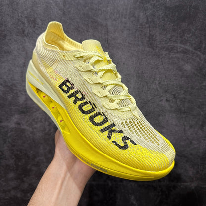Brooks Unisex Hyperion Elite 5 Carbon-Plated Racing Shoes (Luminary/Yellow/Gray)