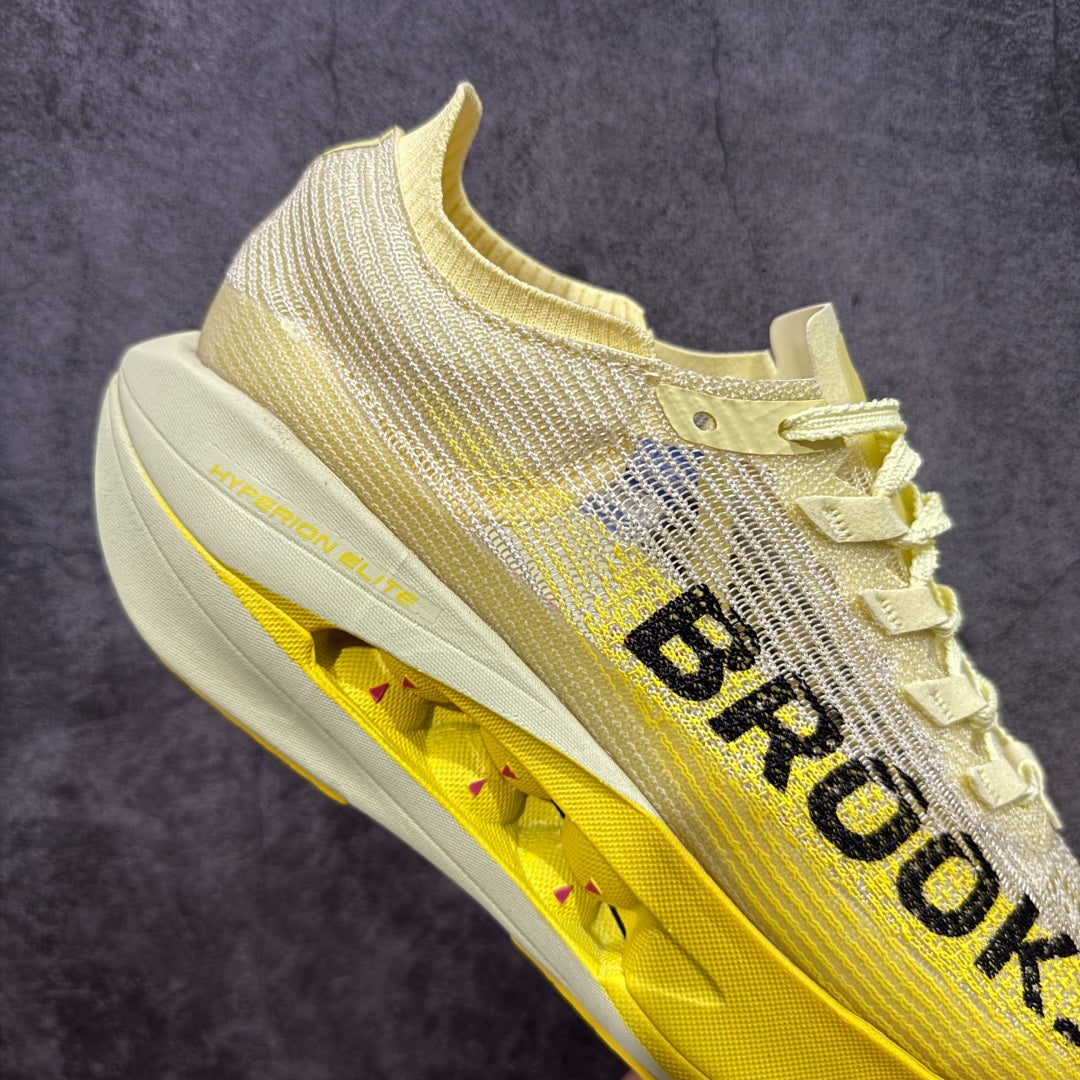 Brooks Unisex Hyperion Elite 5 Carbon-Plated Racing Shoes (Luminary/Yellow/Gray)