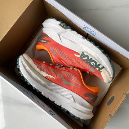 HOKA Mafate X Women Orange red | Light gray-green