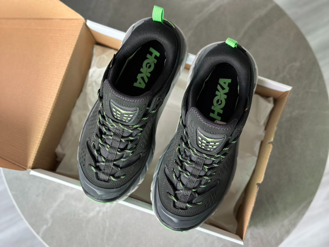 Hoka Tor Ultra Moss Grey | Fluorescent Green