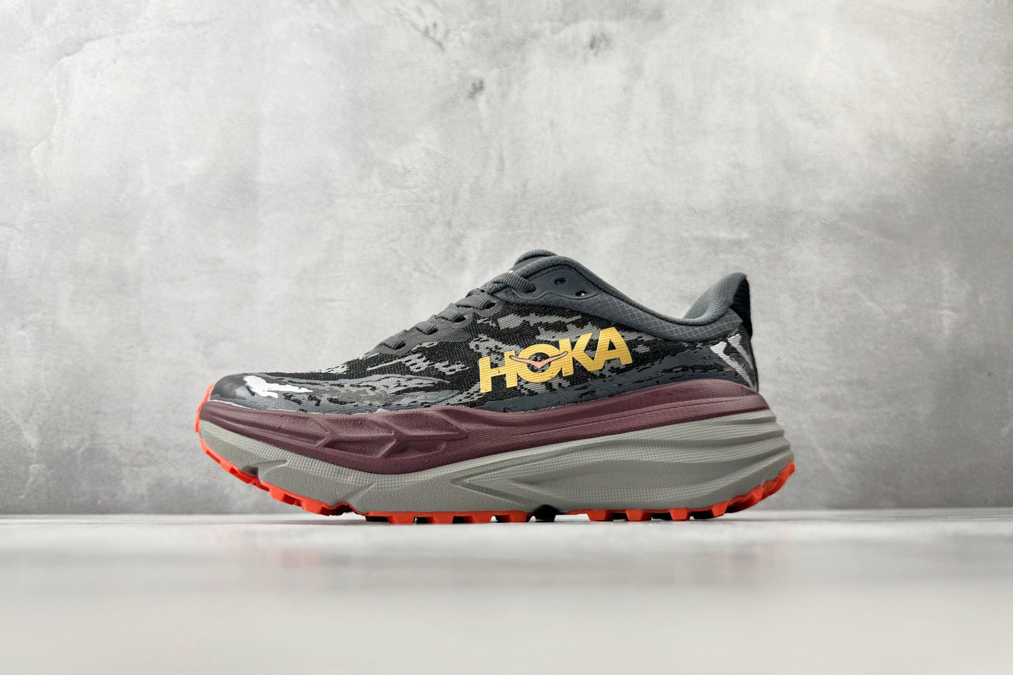 HOKA Stinson 7 Men's Trail Shoes - Castlerock/Cabernet