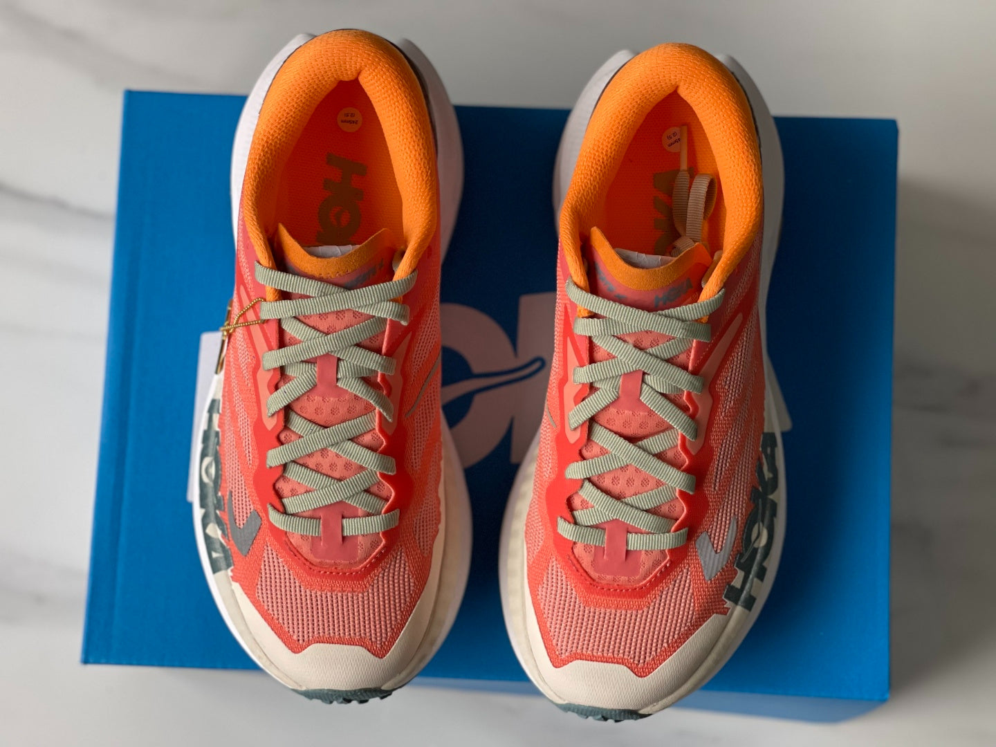 HOKA Mafate X Women Orange red | Light gray-green