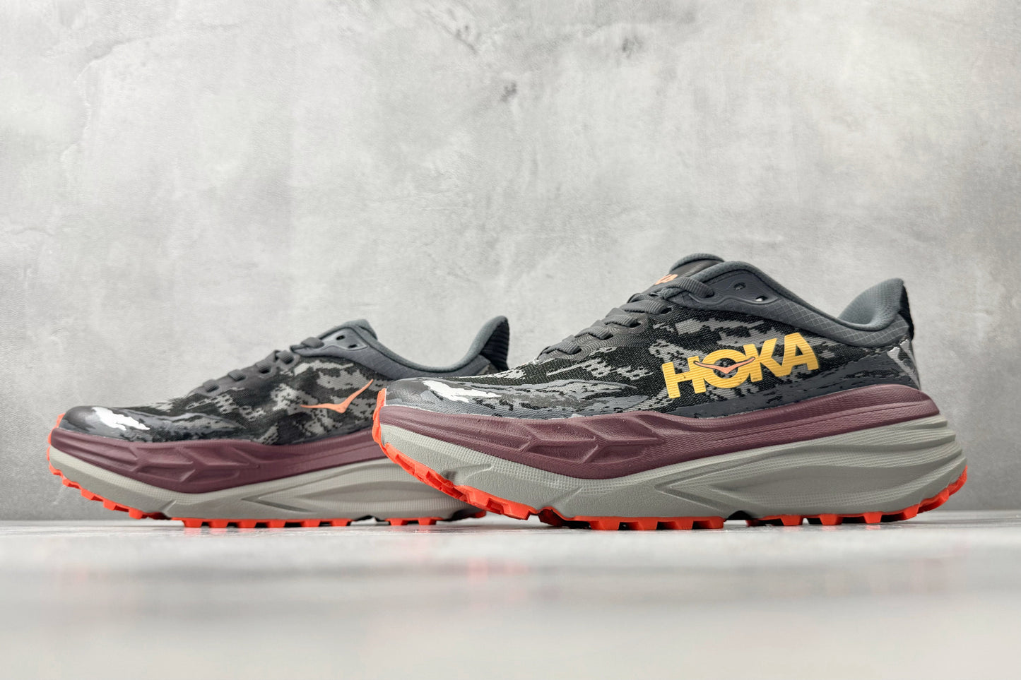 HOKA Stinson 7 Men's Trail Shoes - Castlerock/Cabernet