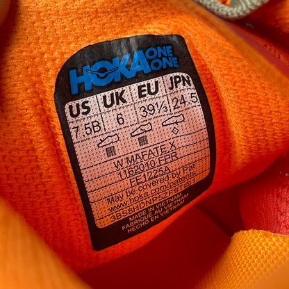 HOKA Mafate X Women Orange red | Light gray-green