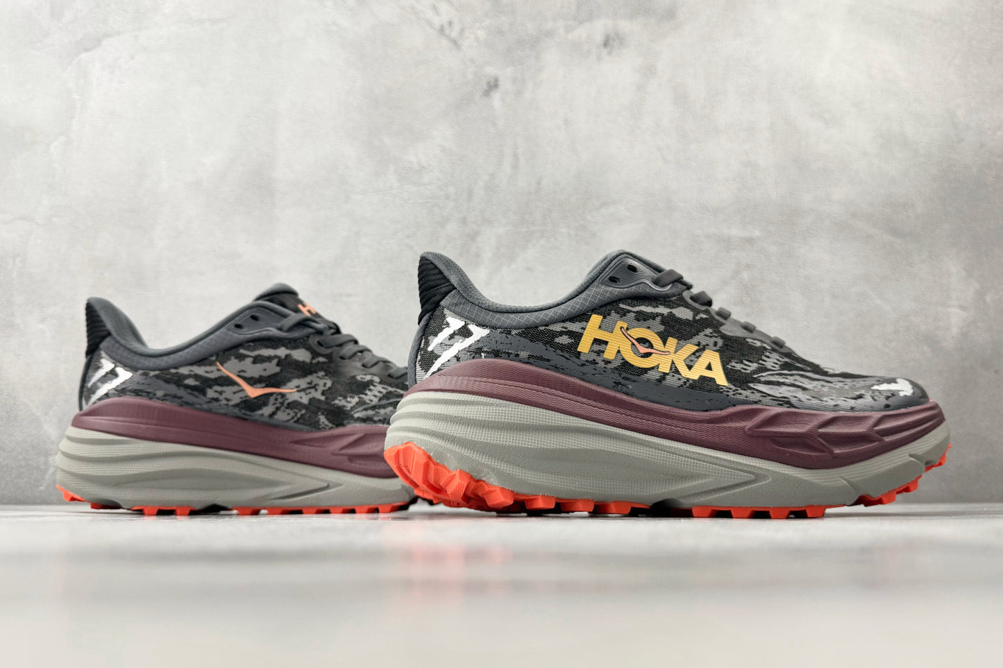 HOKA Stinson 7 Men's Trail Shoes - Castlerock/Cabernet