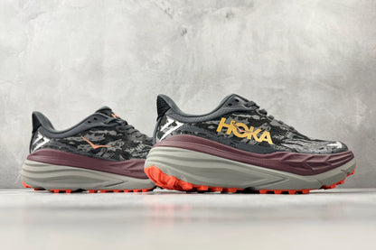 HOKA Stinson 7 Men's Trail Shoes - Castlerock/Cabernet