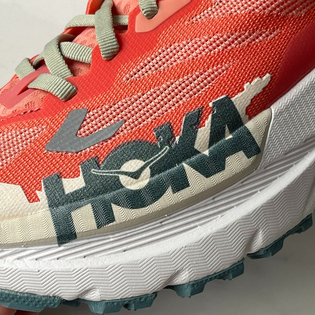 HOKA Mafate X Women Orange red | Light gray-green