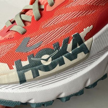 HOKA Mafate X Women Orange red | Light gray-green