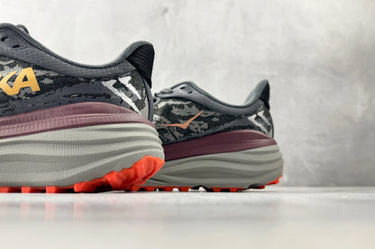 HOKA Stinson 7 Men's Trail Shoes - Castlerock/Cabernet