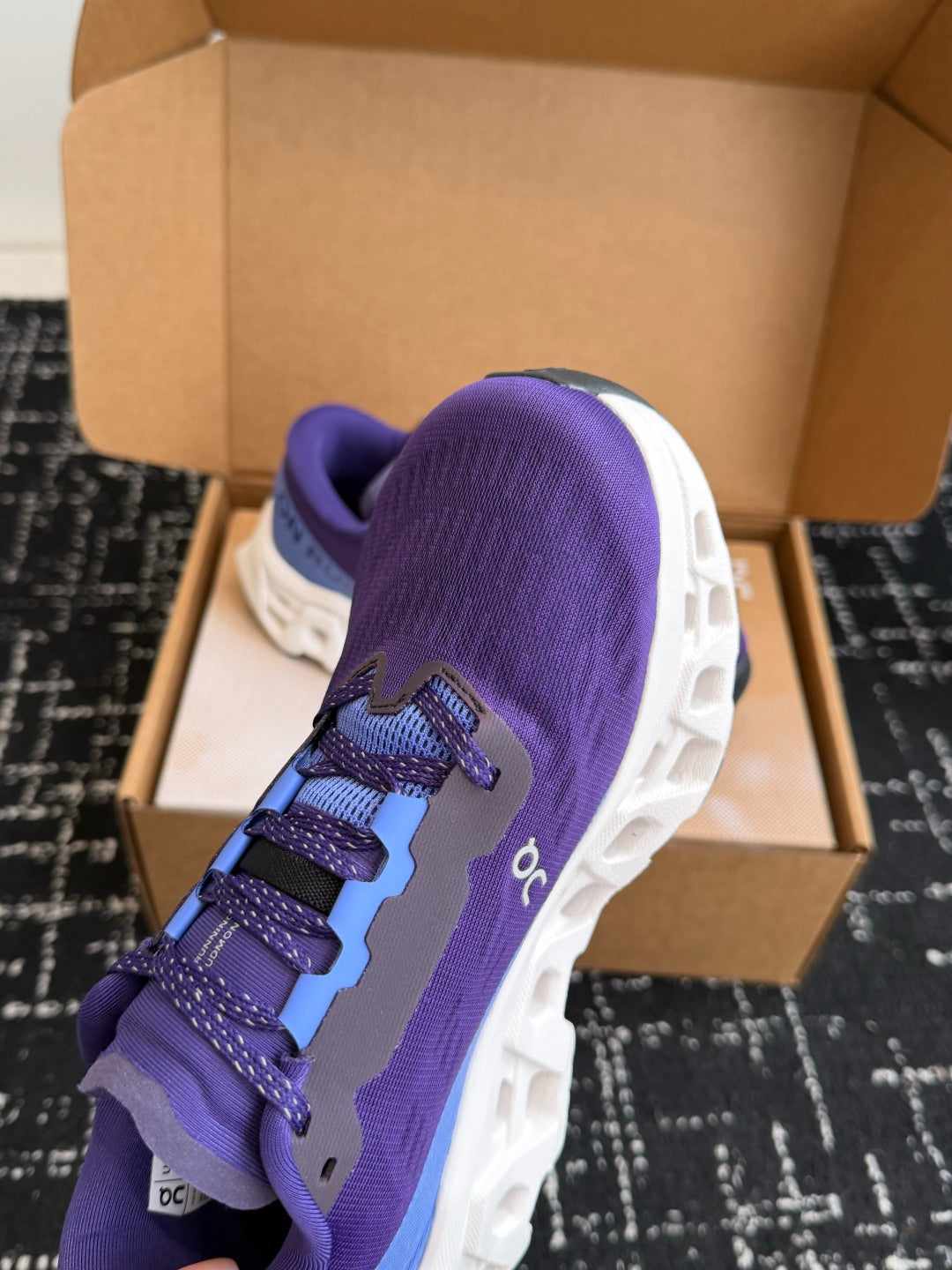 On Cloudmonster 3 Purple White Cushioned Running Sneakers