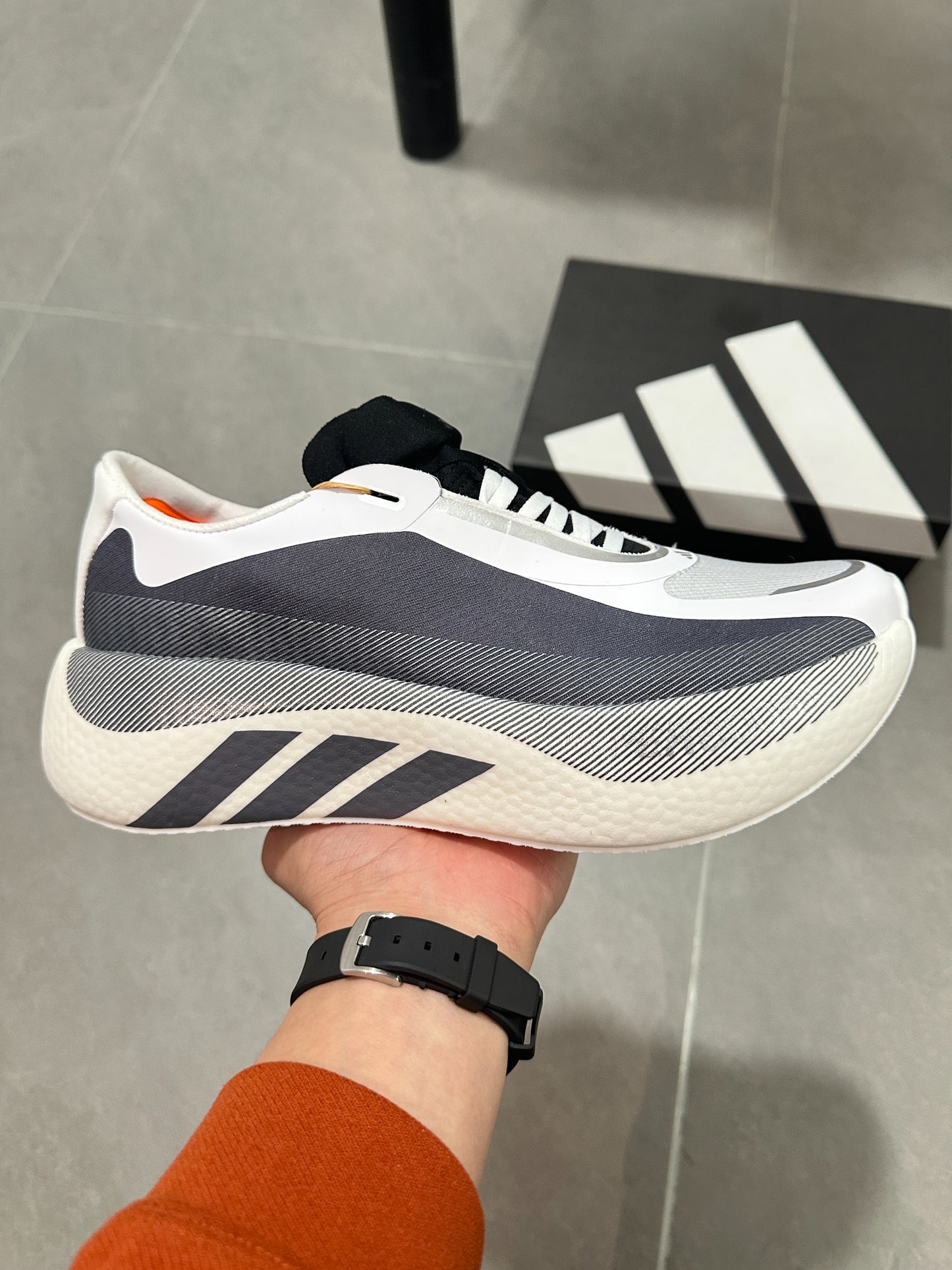 Adidas Hyperboost Edge (White / Grey / Black colorway)