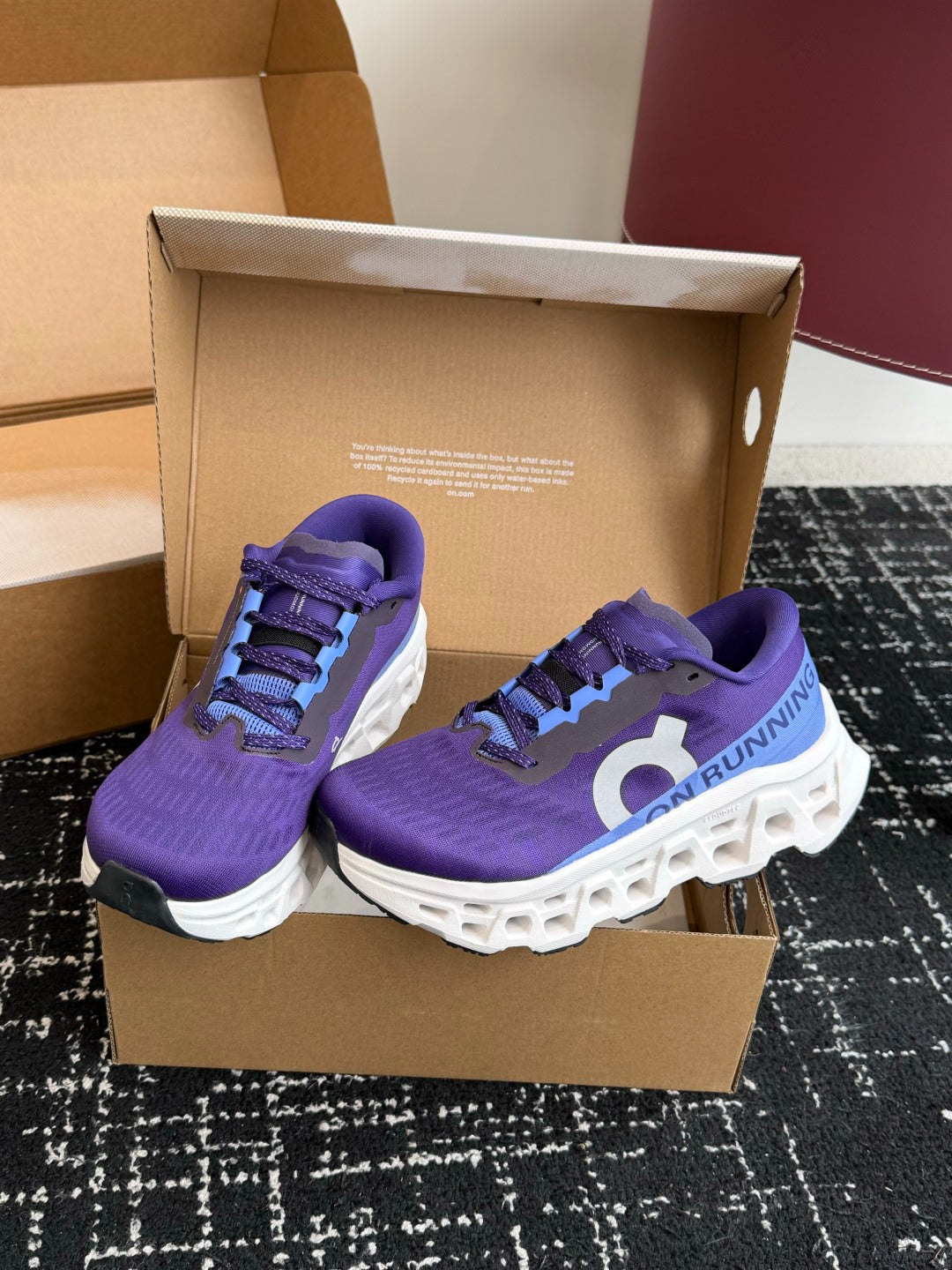 On Cloudmonster 3 Purple White Cushioned Running Sneakers