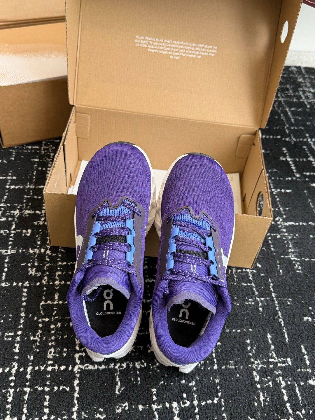 On Cloudmonster 3 Purple White Cushioned Running Sneakers