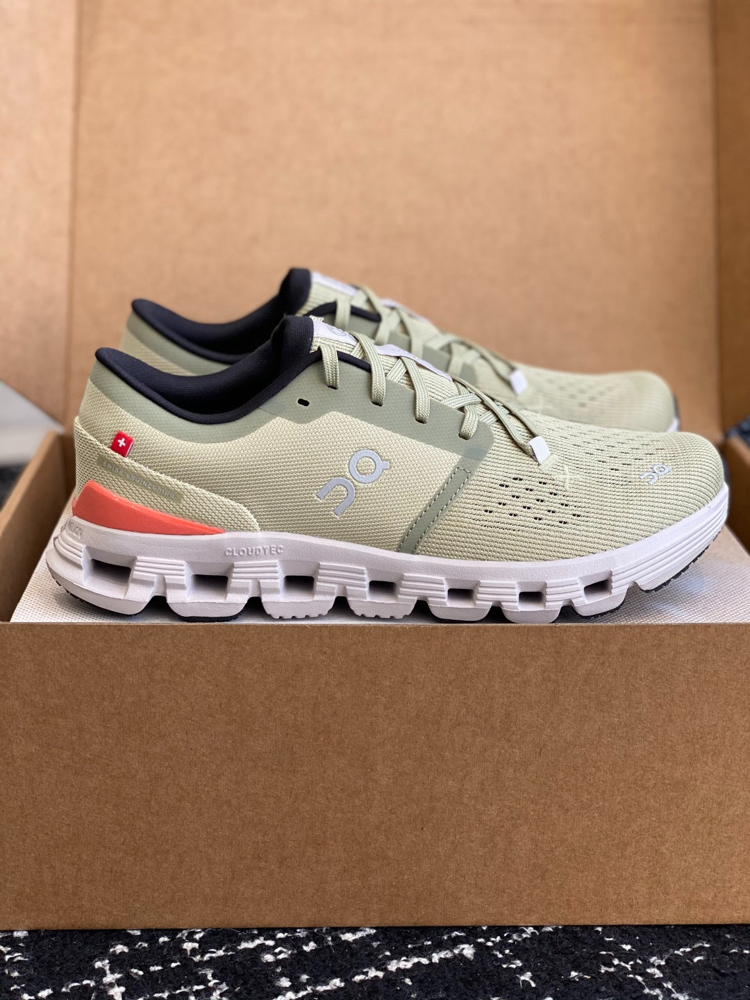 On Cloud X Haze Green Mesh Cross Training Jogging Sneakers
