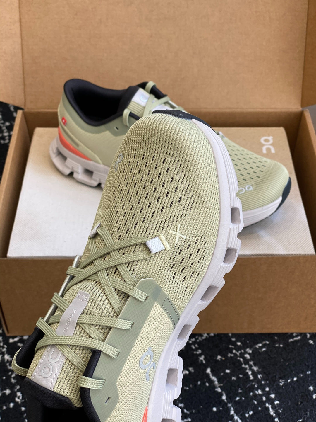 On Cloud X Haze Green Mesh Cross Training Jogging Sneakers