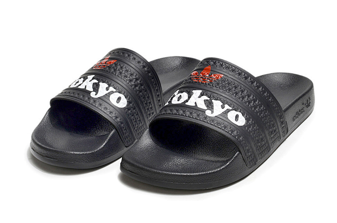 Adidas Originals Adilette "I Love Tokyo" Black Slide Sandals GX6961