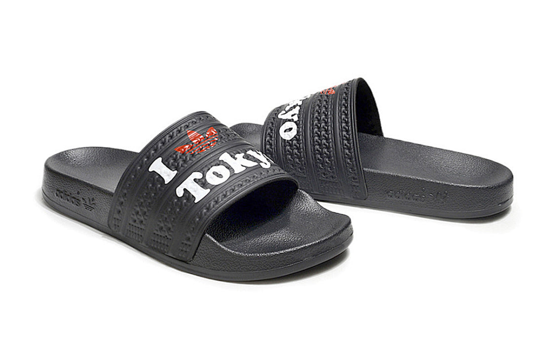 Adidas Originals Adilette "I Love Tokyo" Black Slide Sandals GX6961